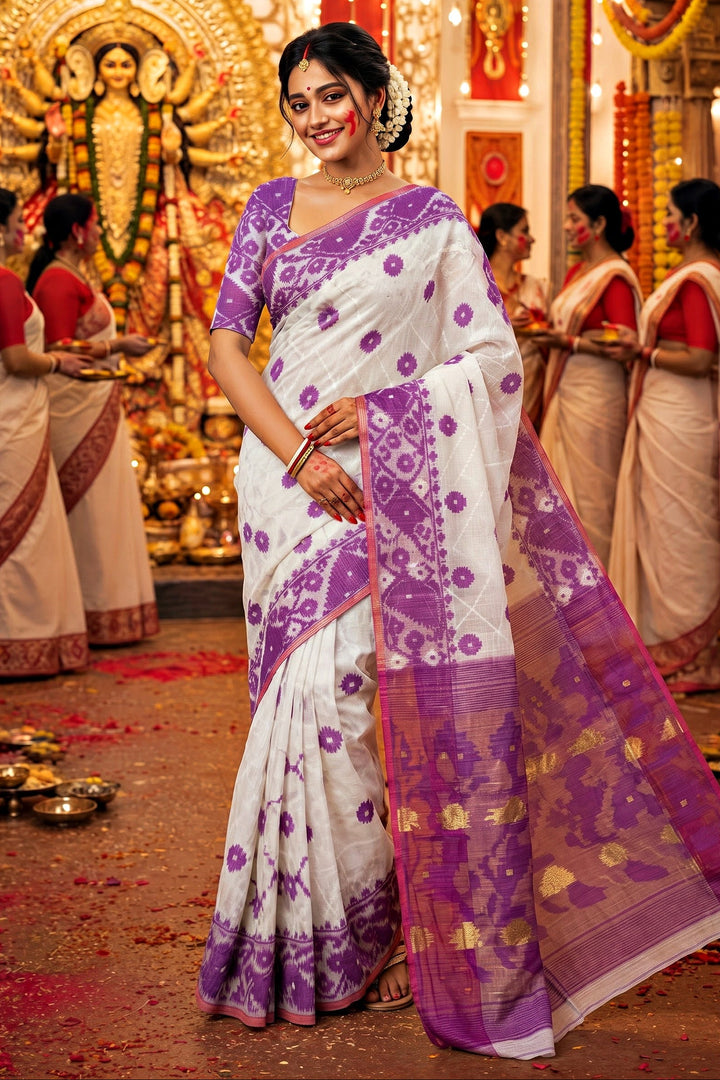 Kumudini | Karat Dhakai Jamdani Saree