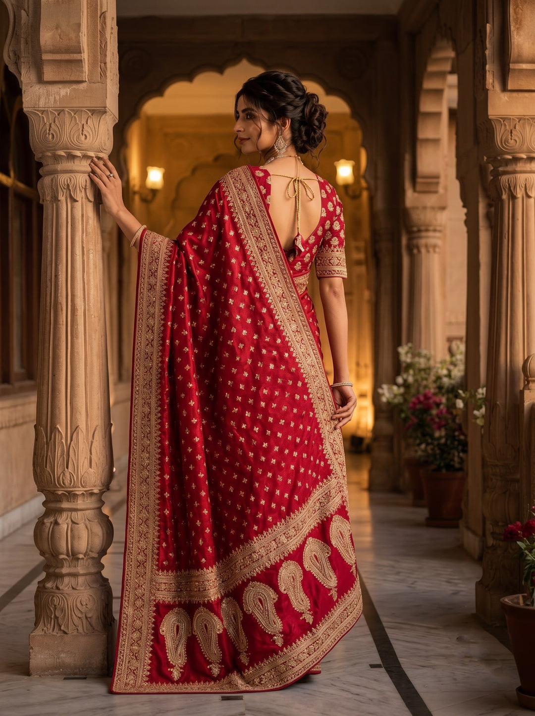 Regalia Rose -  Designer Sequence Premium Silk Saree with Designer (Unstitched) Blouse Piece