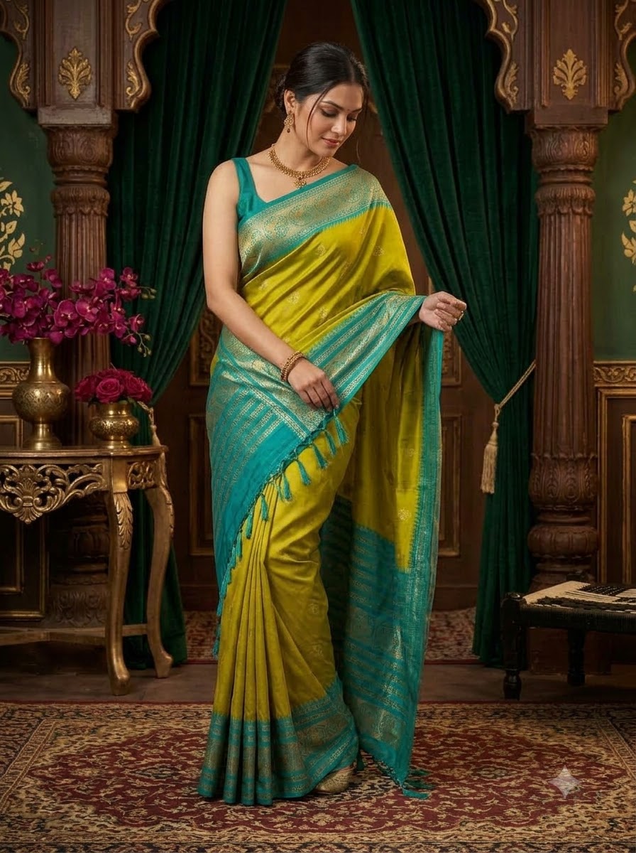 A Tale of Two Tones Fancy Silk Saree