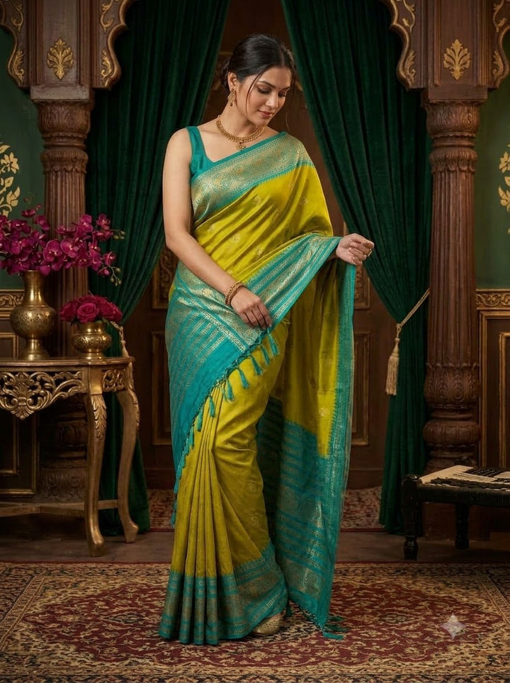 A Tale of Two Tones Fancy Silk Saree