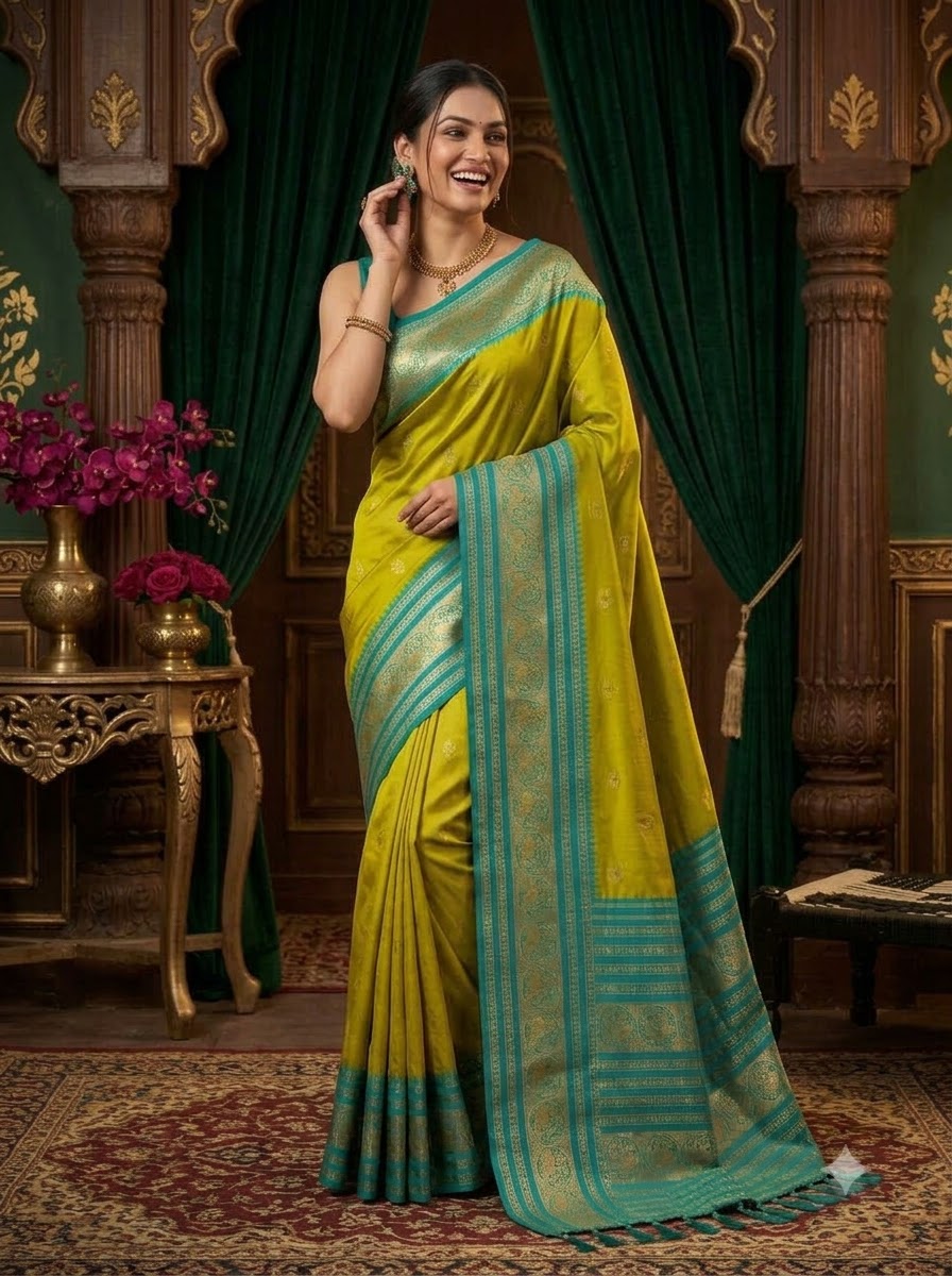 A Tale of Two Tones Fancy Silk Saree