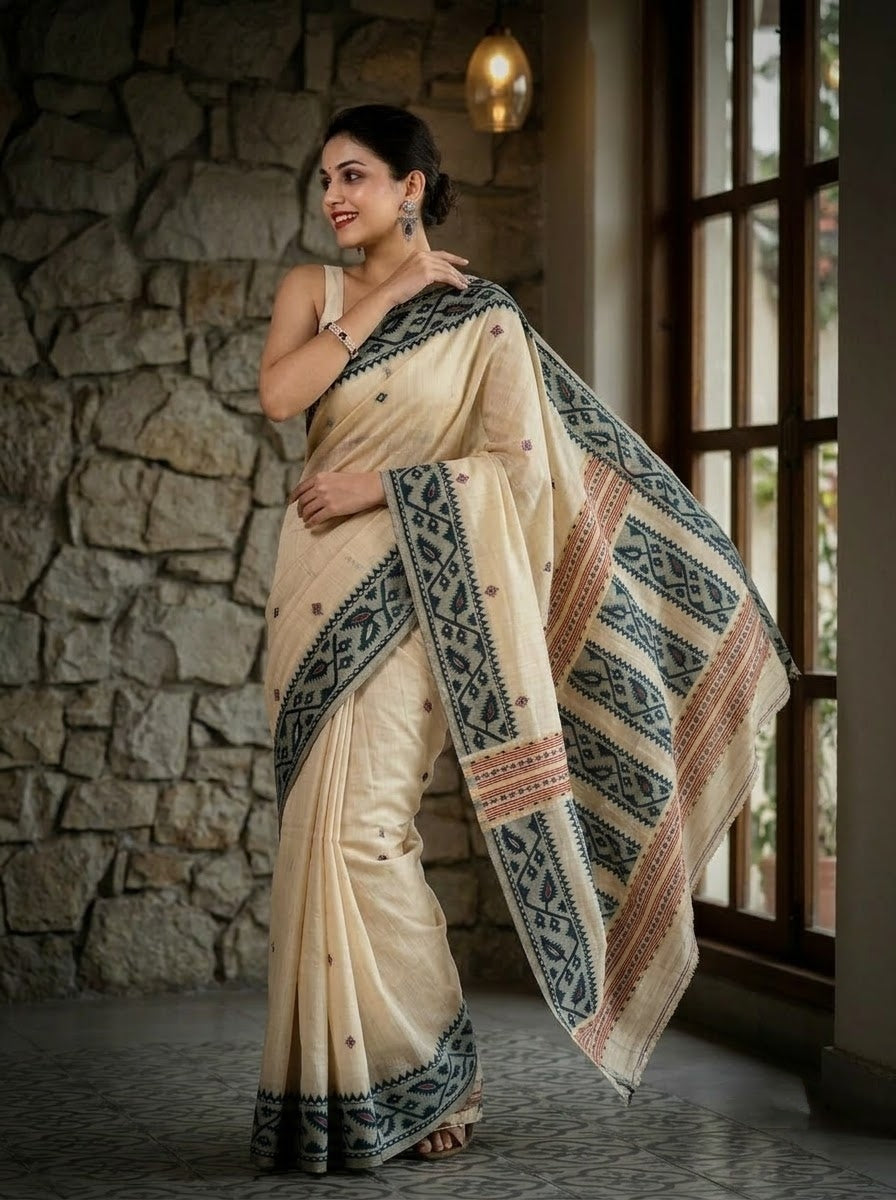 Lines of Artistry Premium Semi Tussar Silk Saree