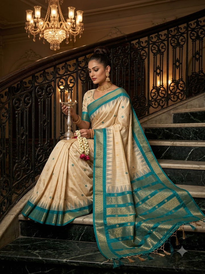 Whispers of Tradition-Ikkat Assam Tussar Silk Saree