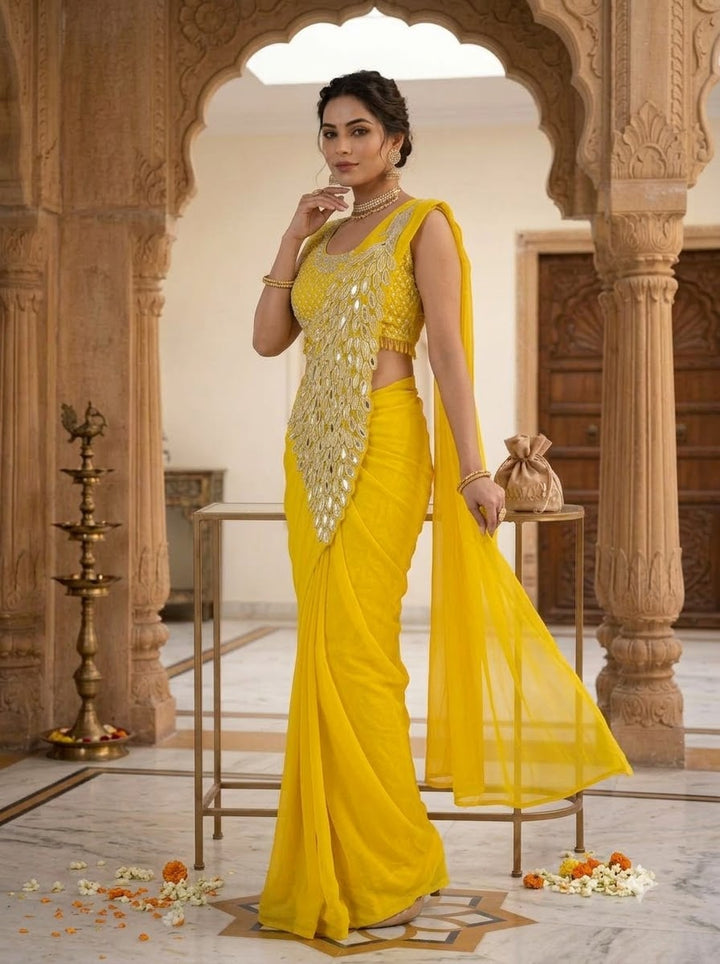 Luxe Afterdark Designer Heavy Georgette Ready-to-Wear Saree