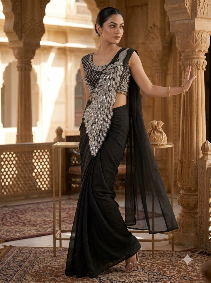 Luxe Afterdark Designer Heavy Georgette Ready-to-Wear Saree