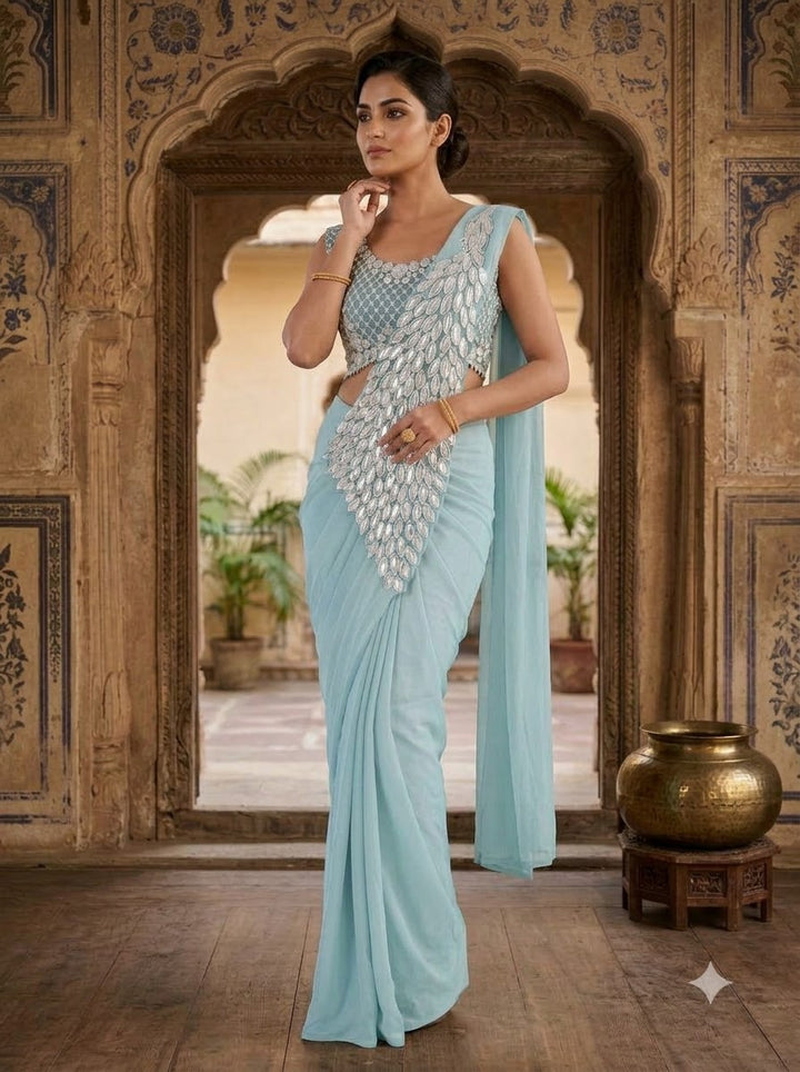 Luxe Afterdark Designer Heavy Georgette Ready-to-Wear Saree