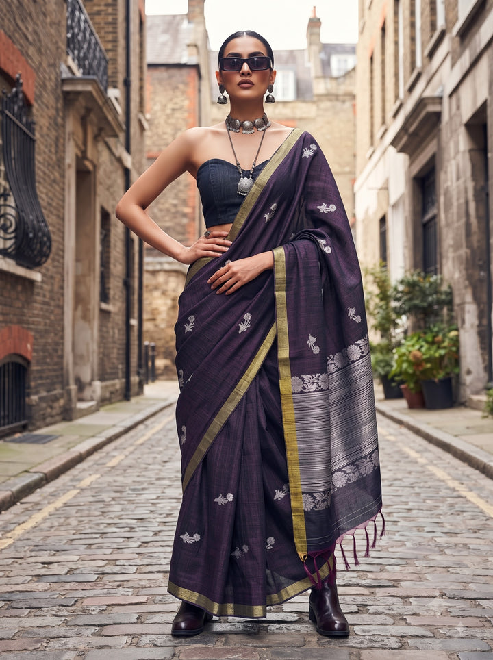 Old Meets New Vogue – Dupian Matka Semi Silk Saree (Dual-tone)