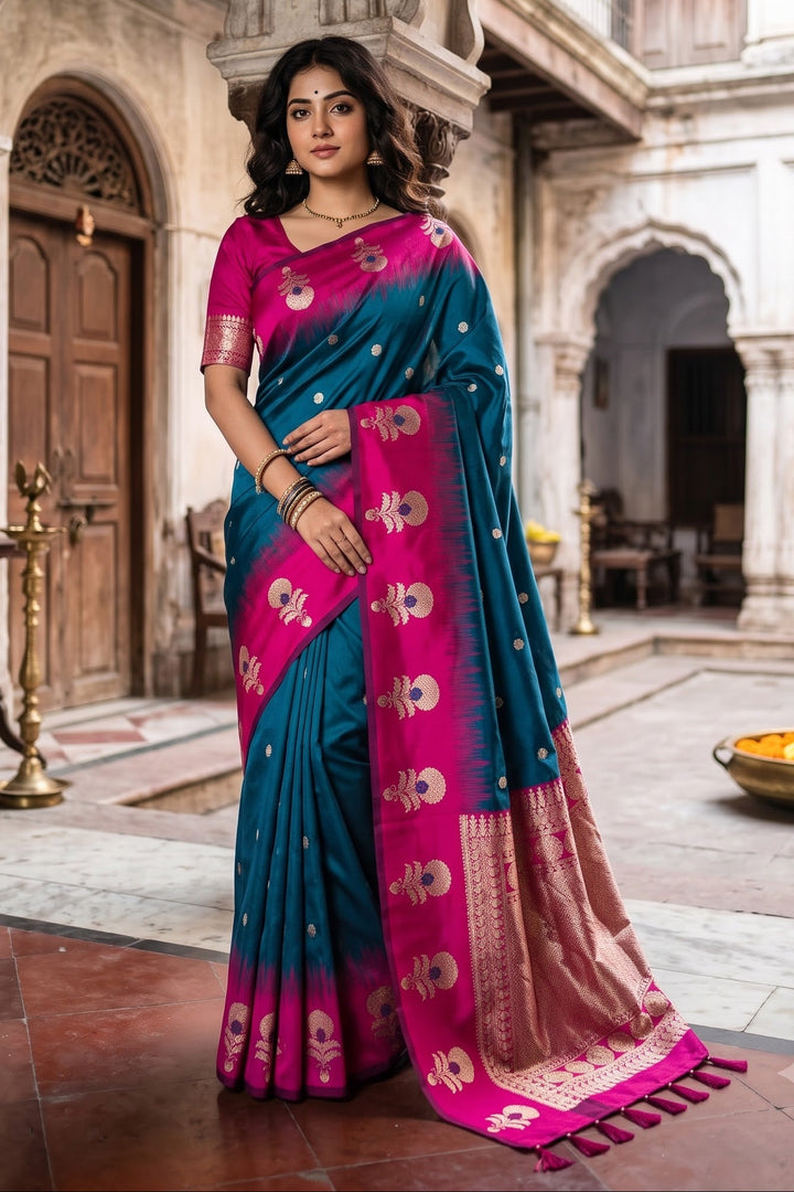 Divine Glance Banarasi  Ikkat Silk ( Semi ) Saree