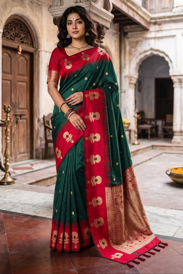 Divine Glance Banarasi  Ikkat Silk ( Semi ) Saree