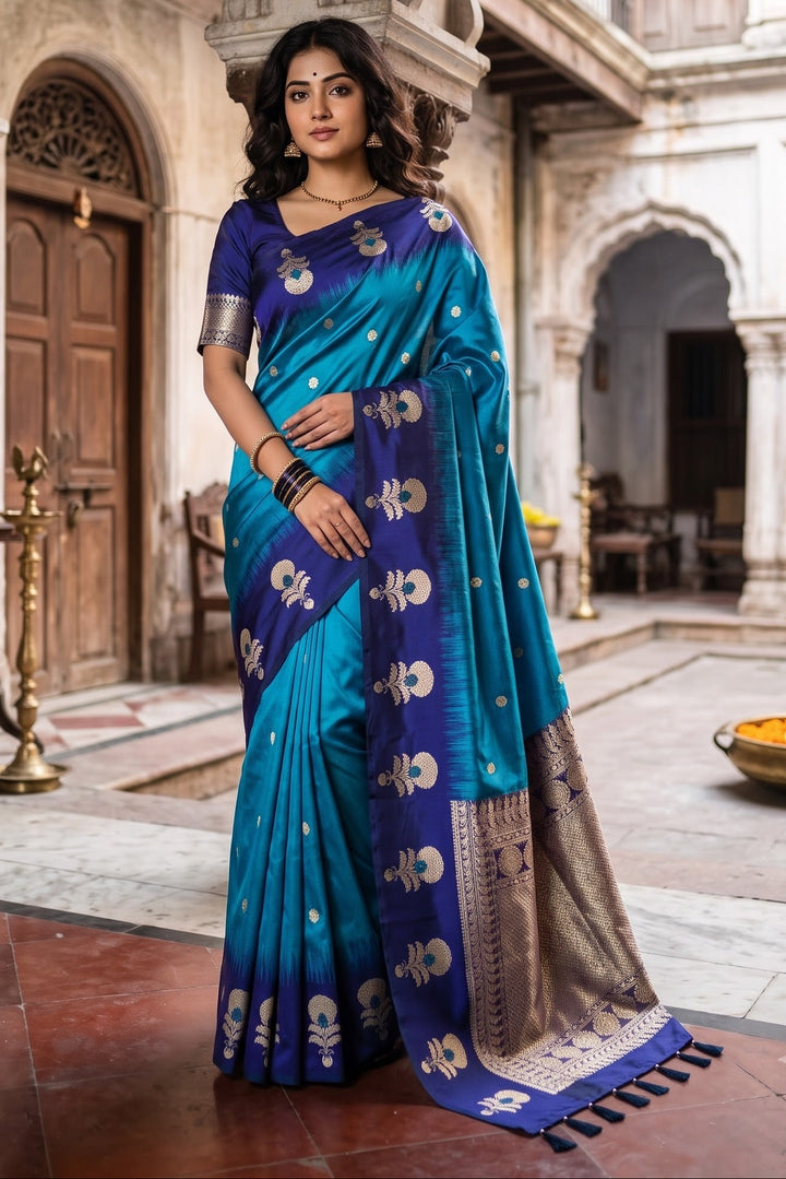 Divine Glance Banarasi  Ikkat Silk ( Semi ) Saree