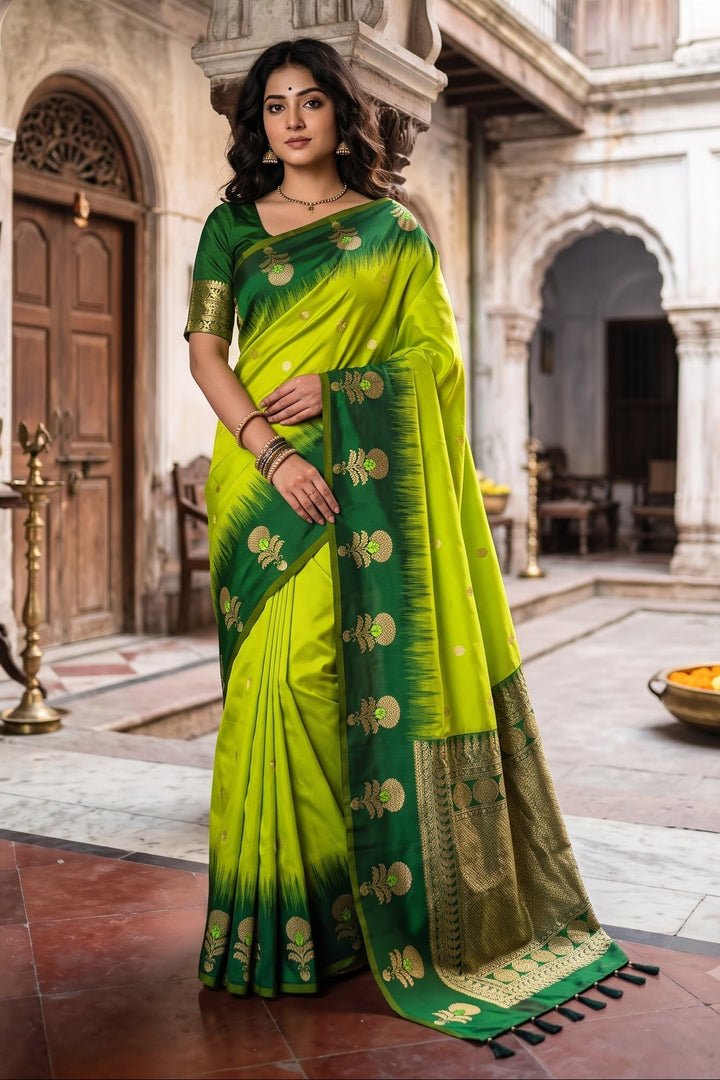 Divine Glance Banarasi  Ikkat Silk ( Semi ) Saree