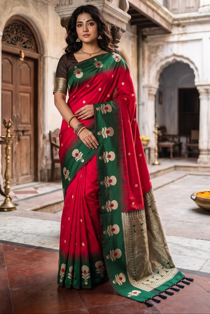 Divine Glance Banarasi  Ikkat Silk ( Semi ) Saree