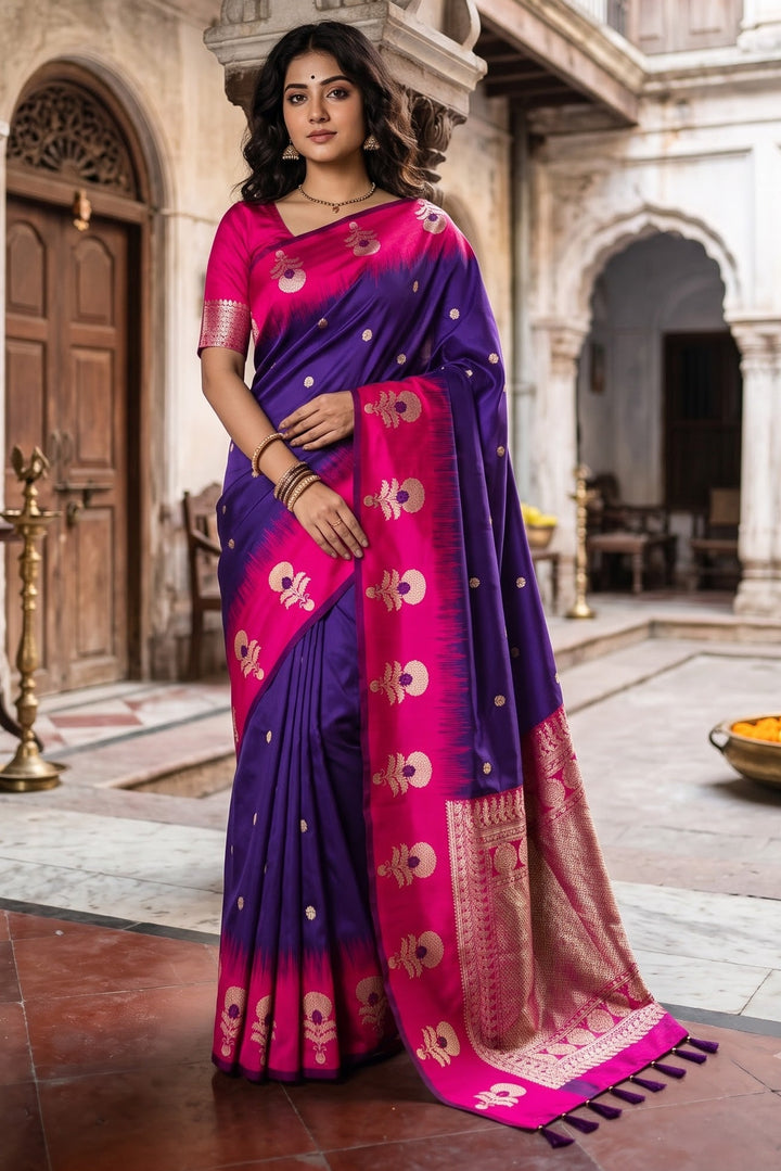 Divine Glance Banarasi  Ikkat Silk ( Semi ) Saree