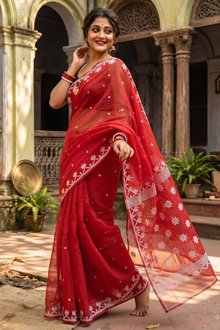 Uro Chithi Dhakai Jamdani Saree