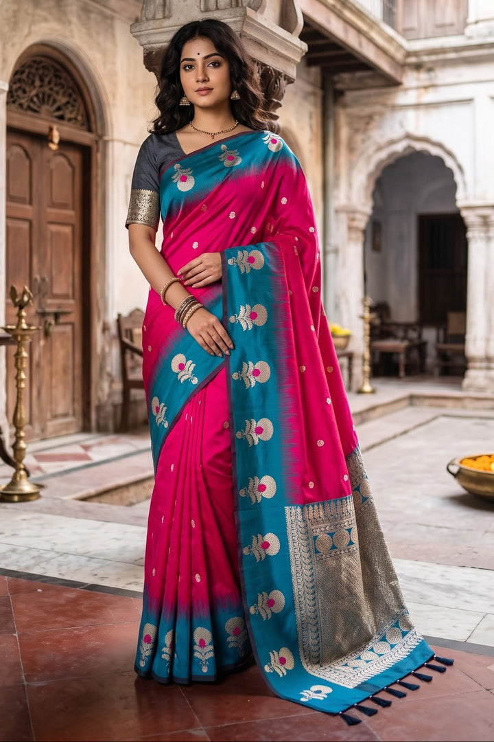 Divine Glance Banarasi  Ikkat Silk ( Semi ) Saree