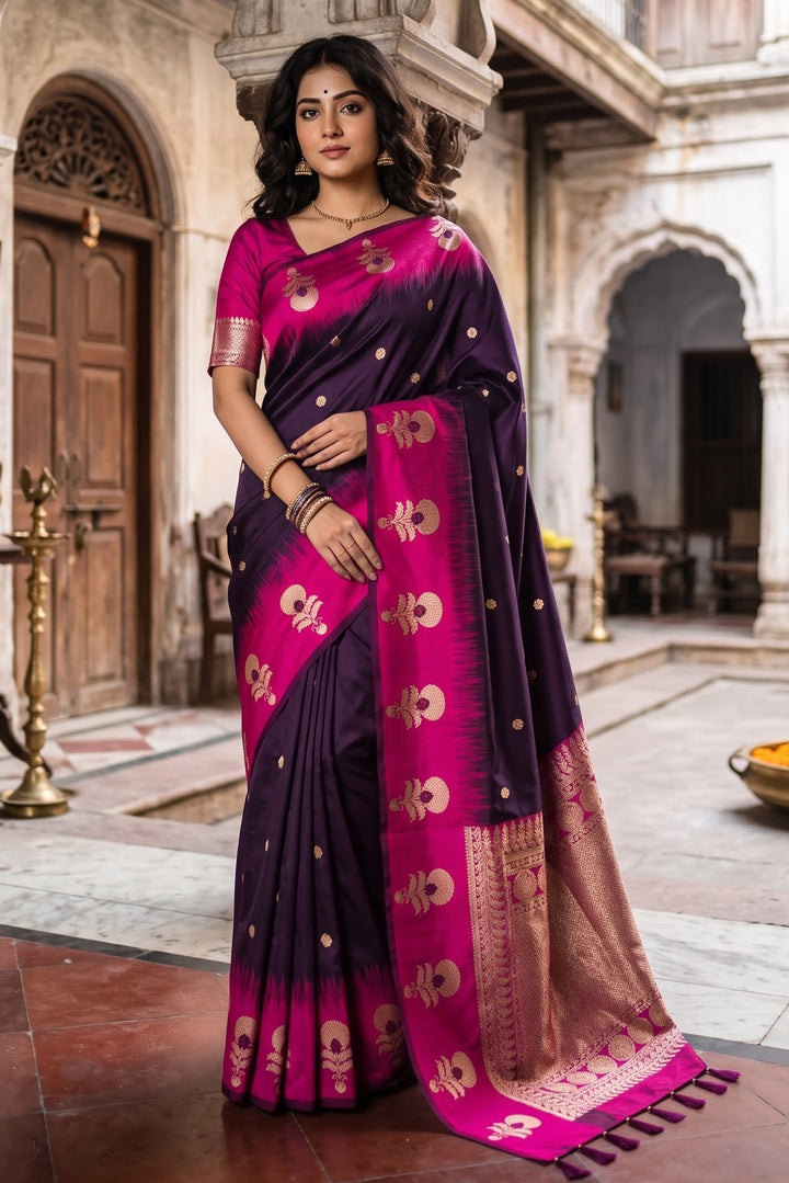Divine Glance Banarasi  Ikkat Silk ( Semi ) Saree