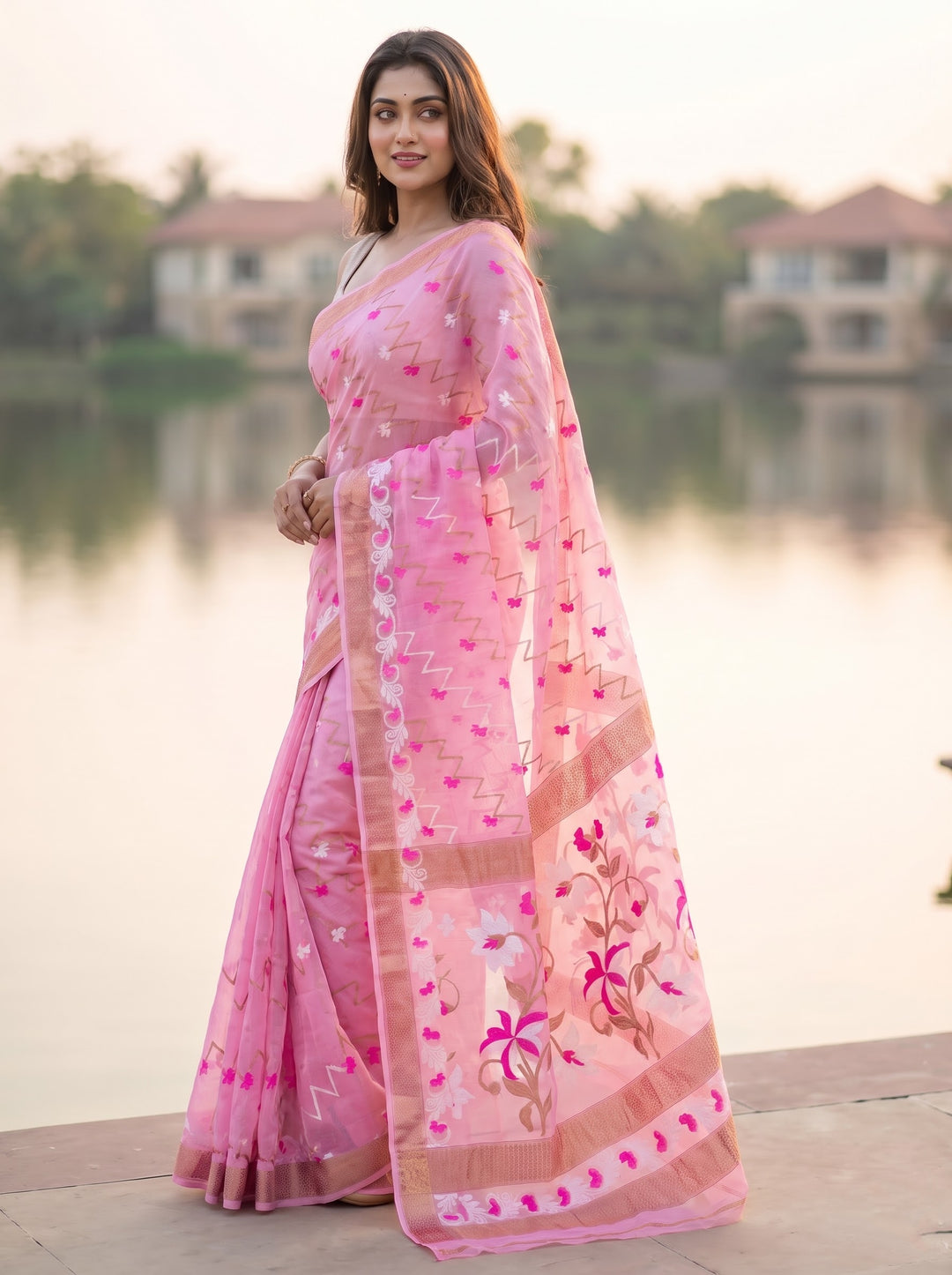 Paarijaat Dhakai Jamdani Saree