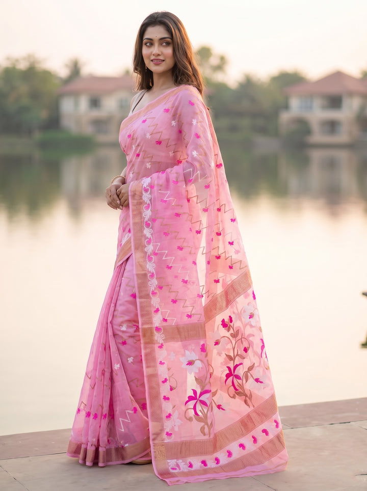 Paarijaat Dhakai Jamdani Saree