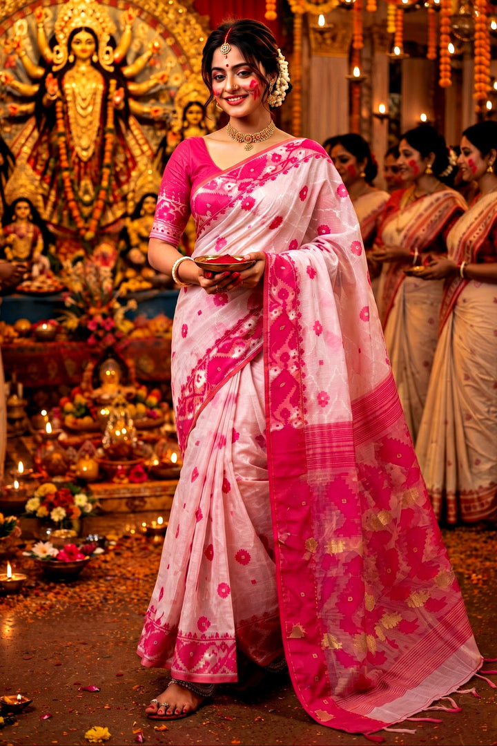 Kumudini | Karat Dhakai Jamdani Saree