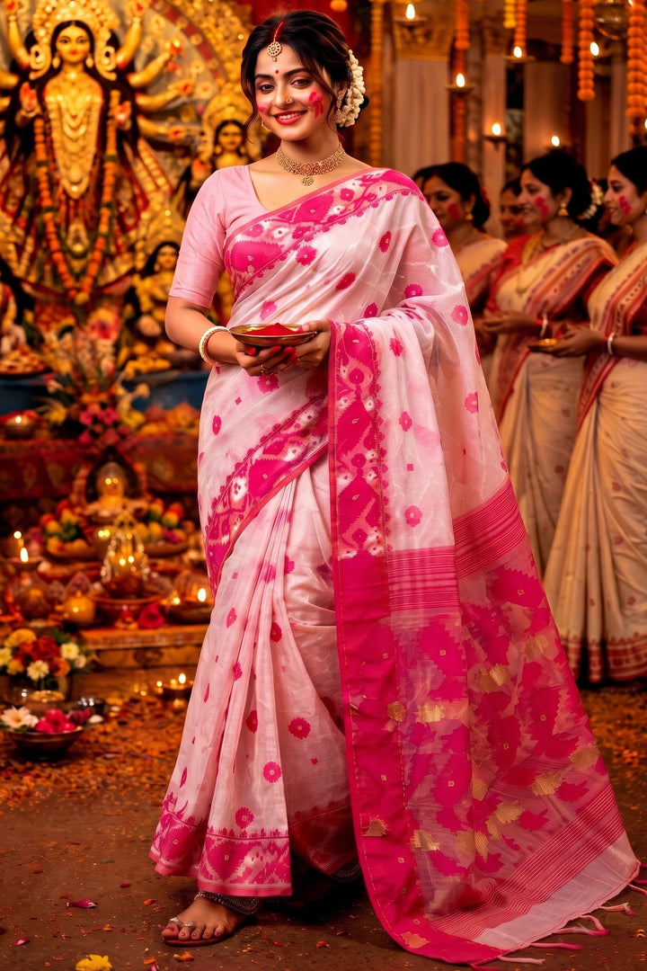 Kumudini | Karat Dhakai Jamdani Saree