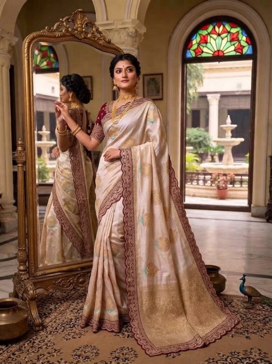 Sophisticated Elegance – Premium Dola Silk (Blended) Saree