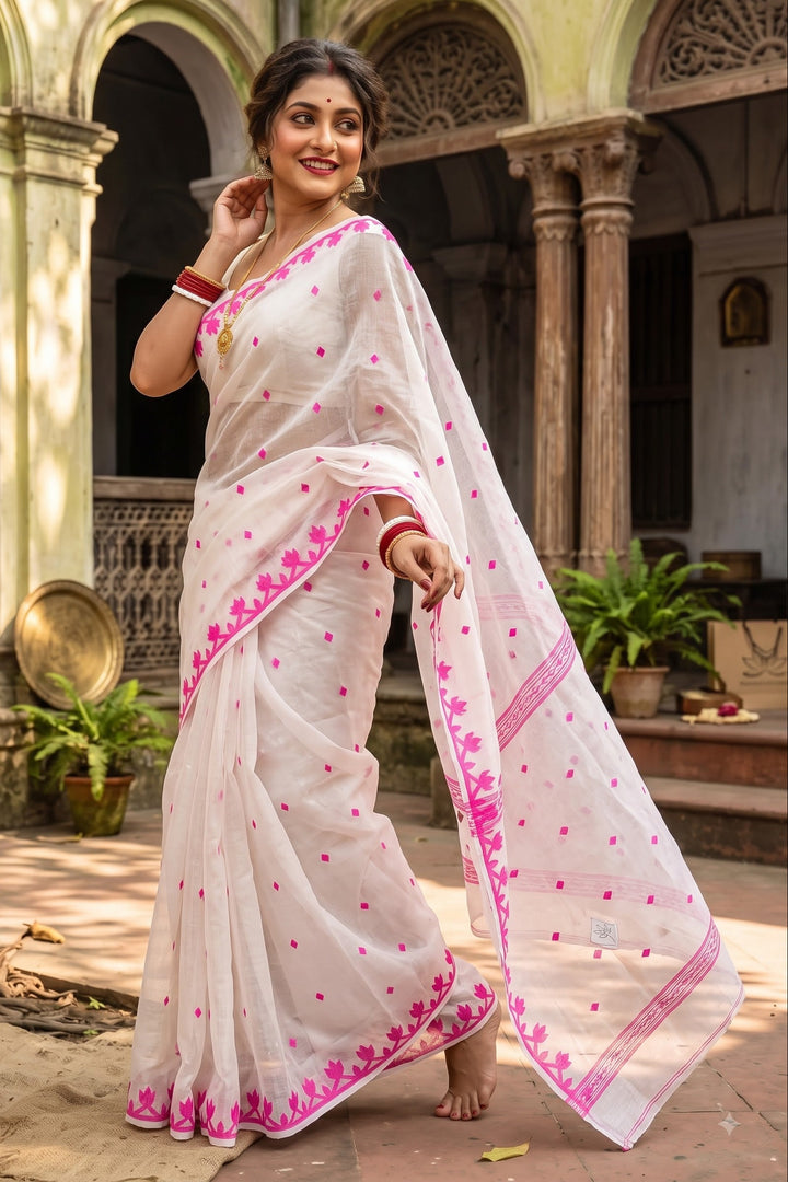 Uro Chithi Dhakai Jamdani Saree