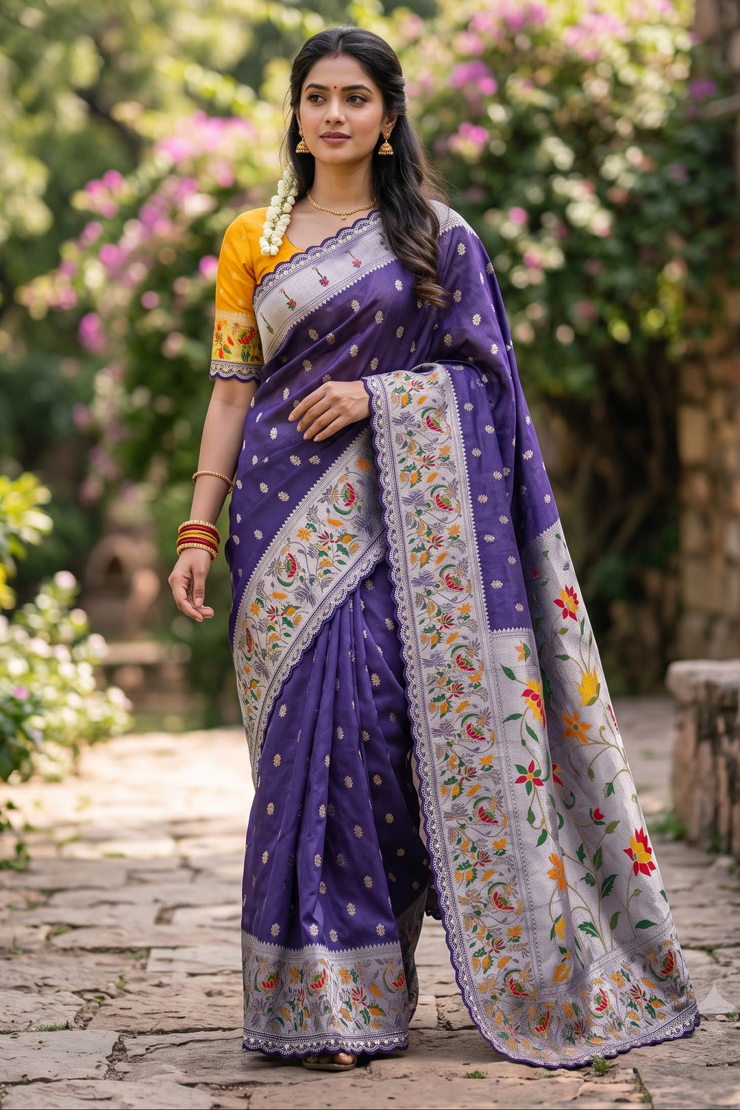 Caught Your Eye Tissu Paithani Silk Banarasi Saree