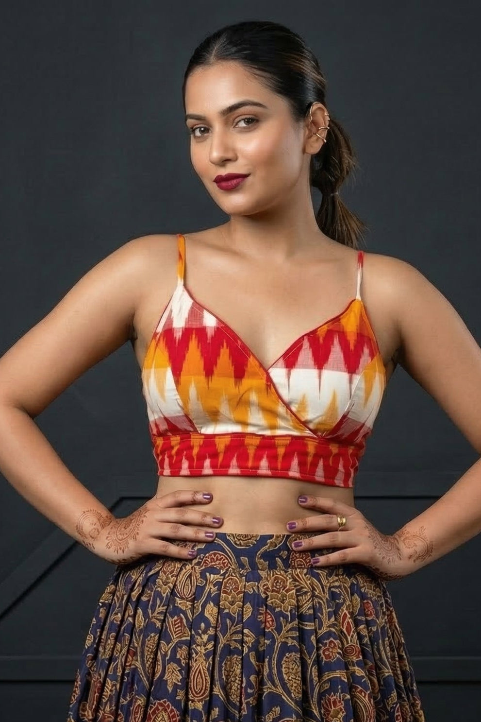 Style In Sunny Days-Ikkat Blouse