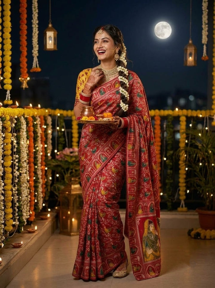 Love in Reflection - Chinnon Silk Mirrorwork Saree
