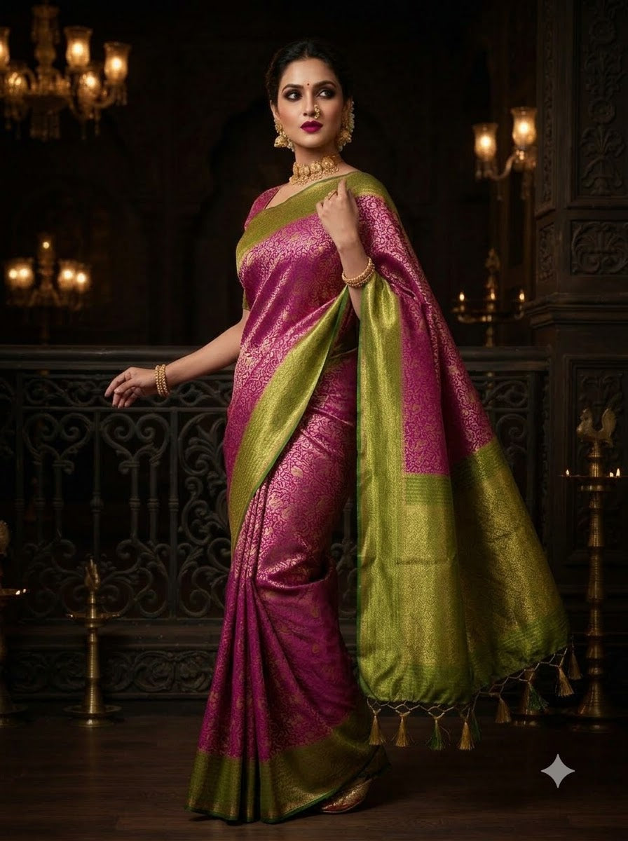 The throne You Deserve Crepe Khaddi Silk Saree