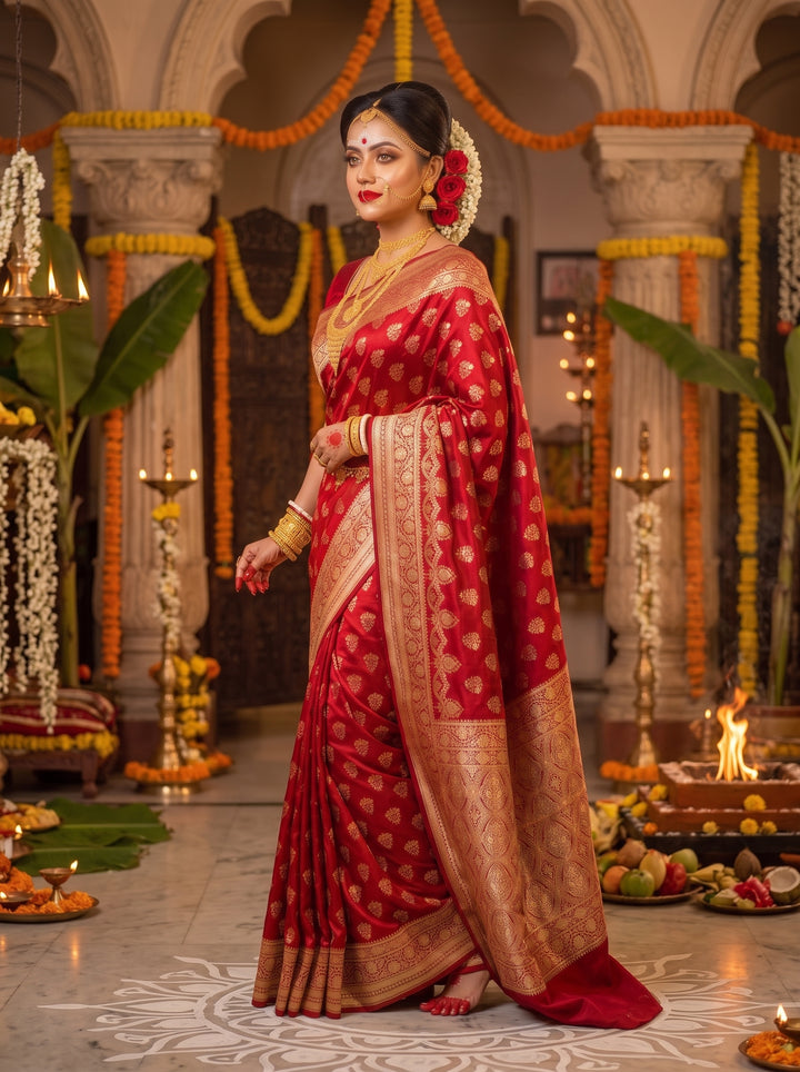 Queen's Legacy Banarasi Semi Katan Silk Saree