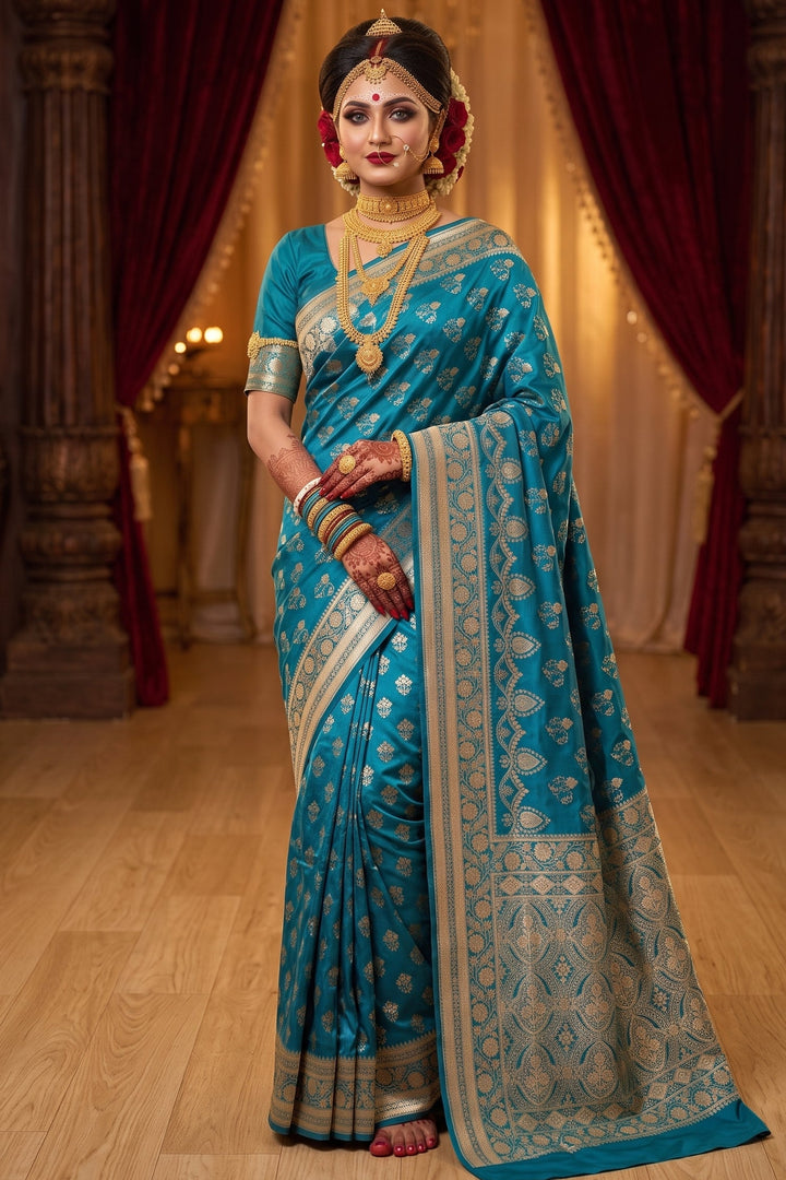 Queen's Legacy Banarasi Semi Katan Silk Saree