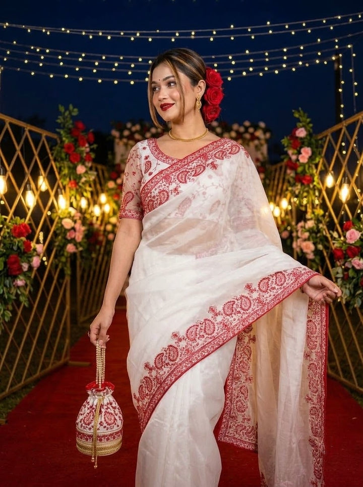 A Moment of Magic – Tebby Silk Saree with Sequin & Thread Embroidery Work