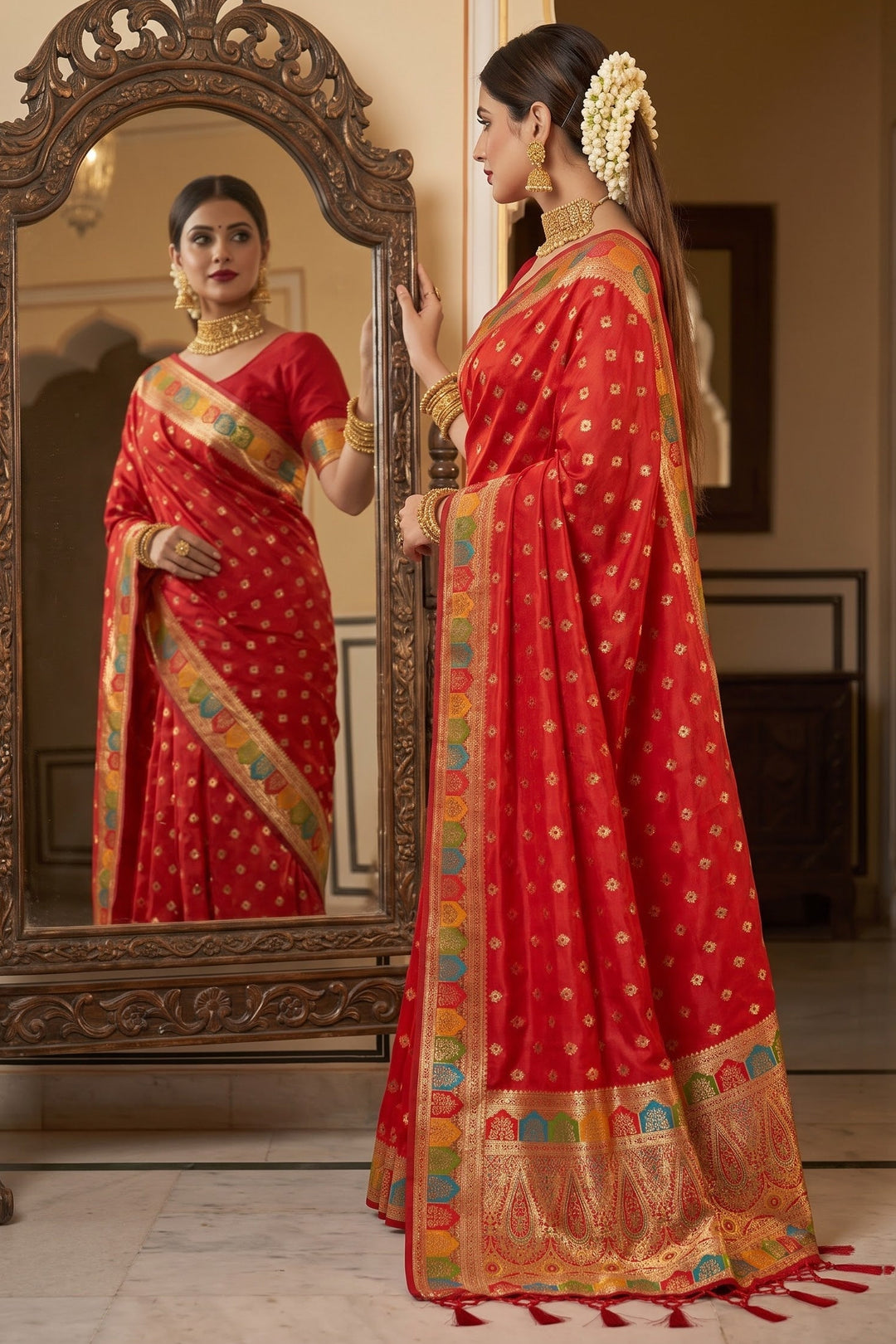 Heartbeat Before Forever-Organza Meenakari Designer Saree