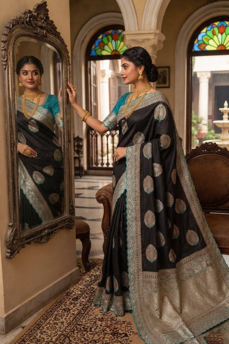 Sophisticated Elegance – Premium Dola Silk (Blended) Saree