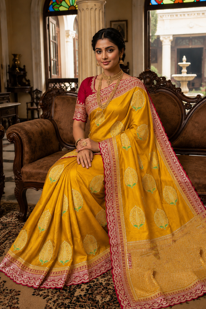 Sophisticated Elegance – Premium Dola Silk (Blended) Saree