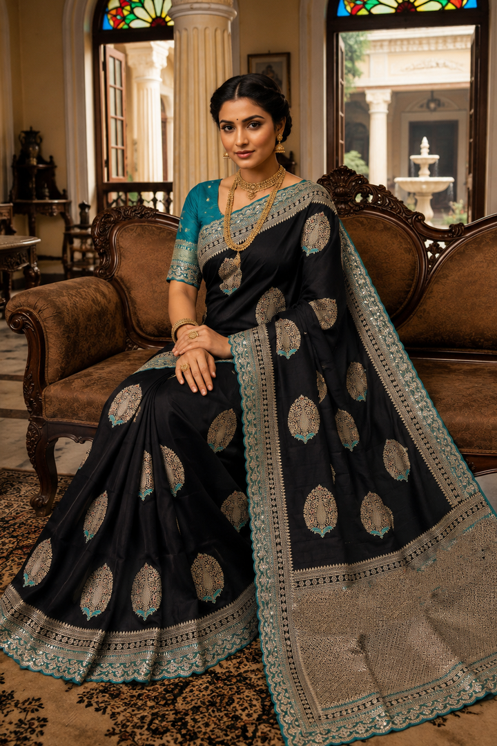 Sophisticated Elegance – Premium Dola Silk (Blended) Saree