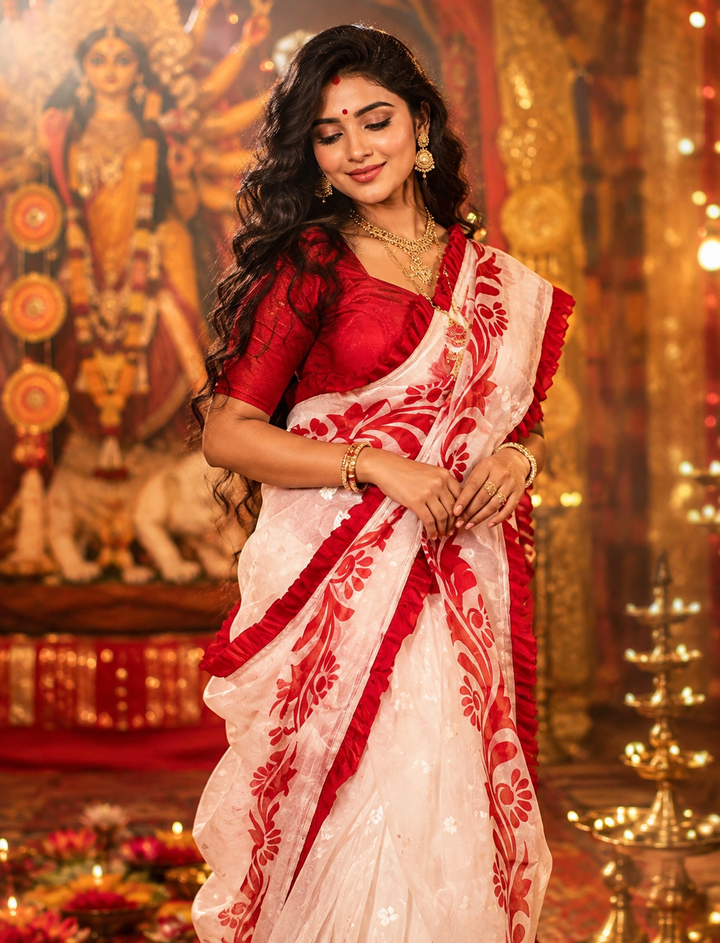 Abahon Pushpanjali Special Jamdani Saree