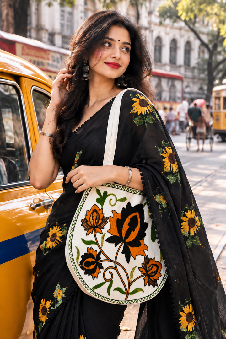 The Floral Tapestry - Embroidered Tote Bag