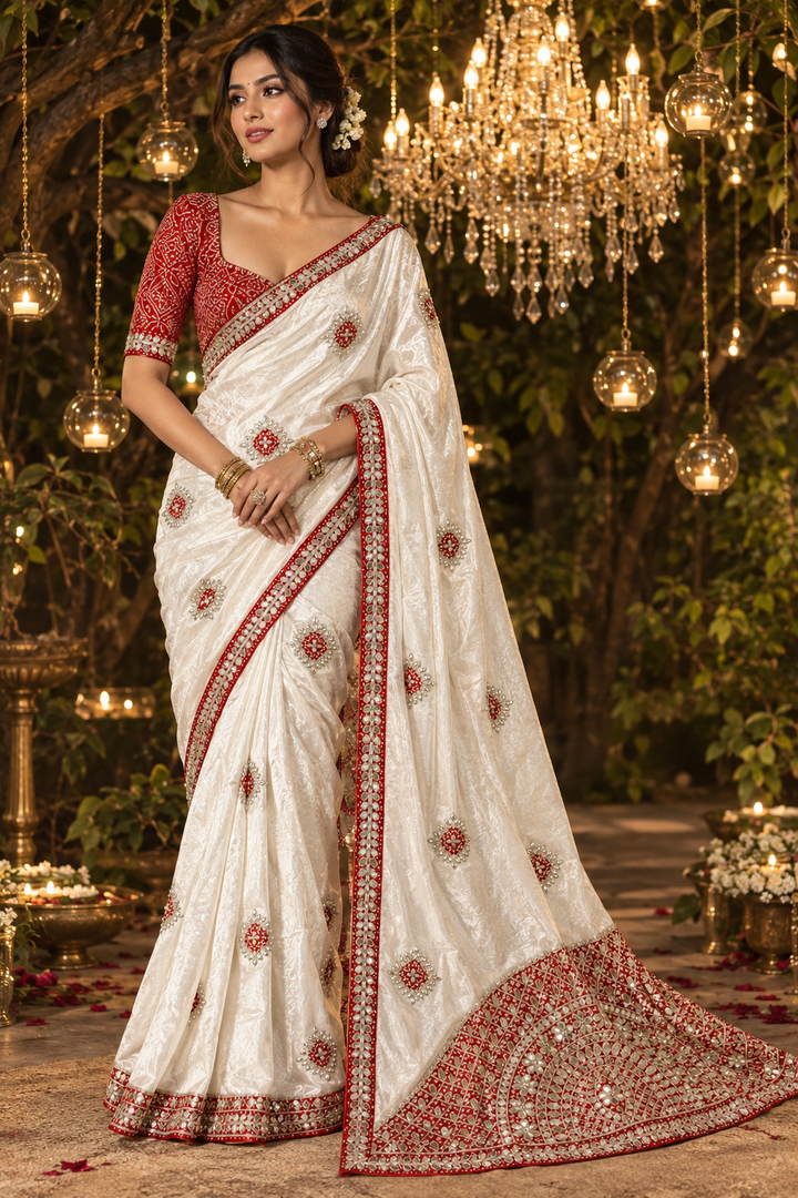 The Celebration Queen – Chinnon Silk Saree with Gota Patti Work