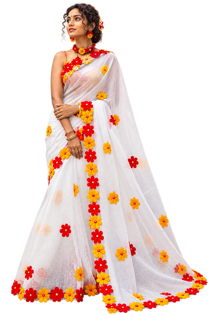 Surobhilata Reshom Kota Applique Saree