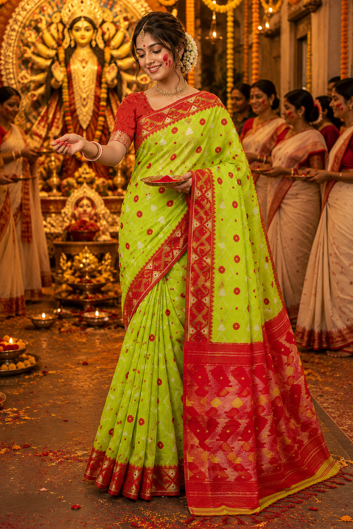 Kumudini | Karat Dhakai Jamdani Saree