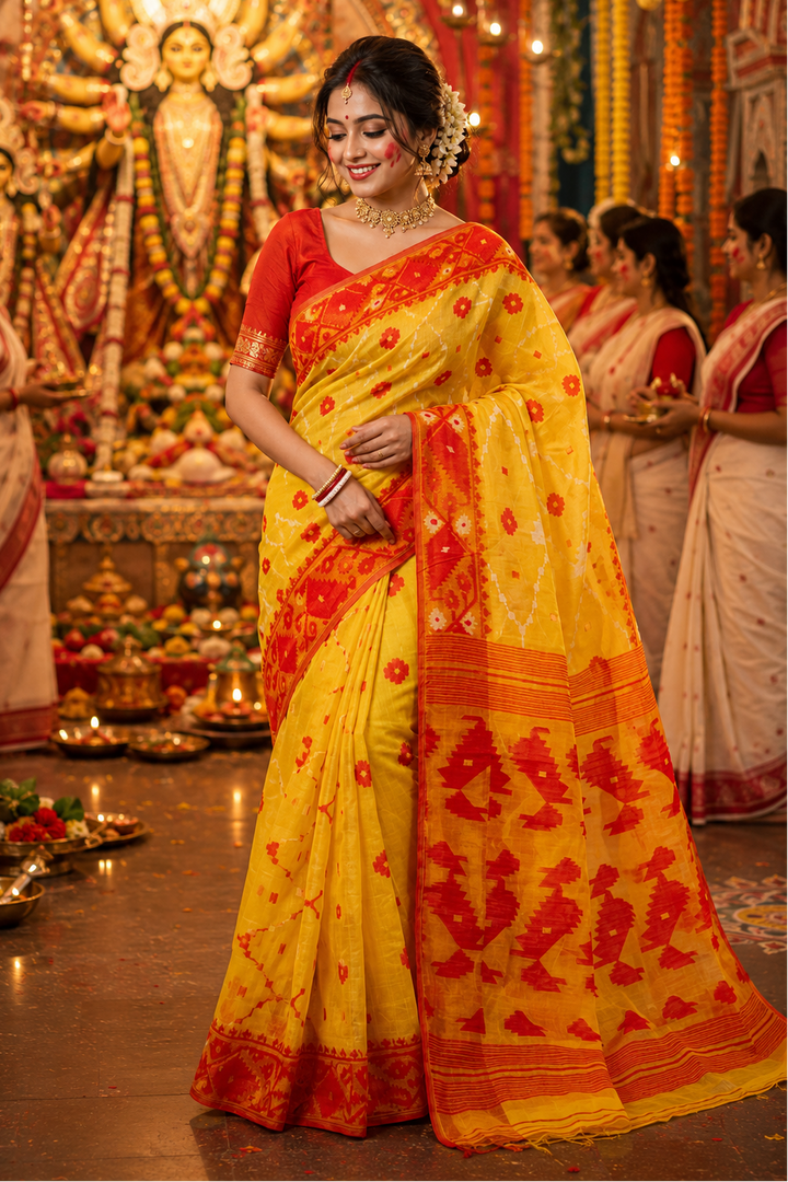 Kumudini | Karat Dhakai Jamdani Saree