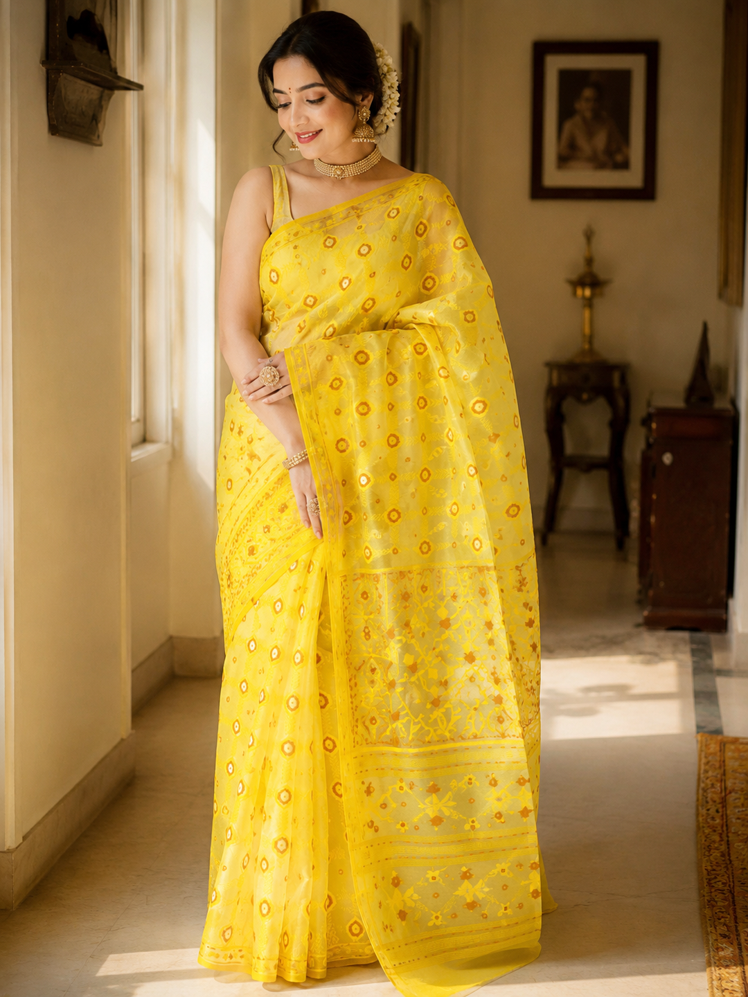 Pujar Shaj Bengal Jamdani Saree