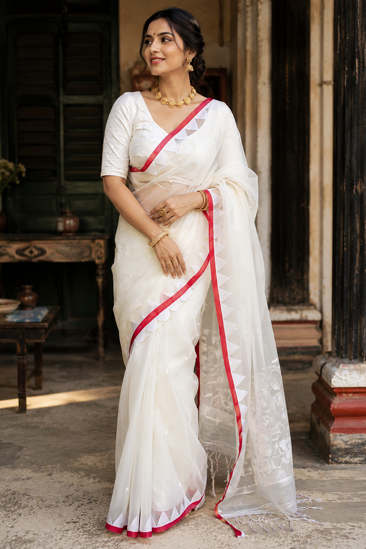 Reshmi Affair (Moirang phee Inspired) Muslin Resham Saree