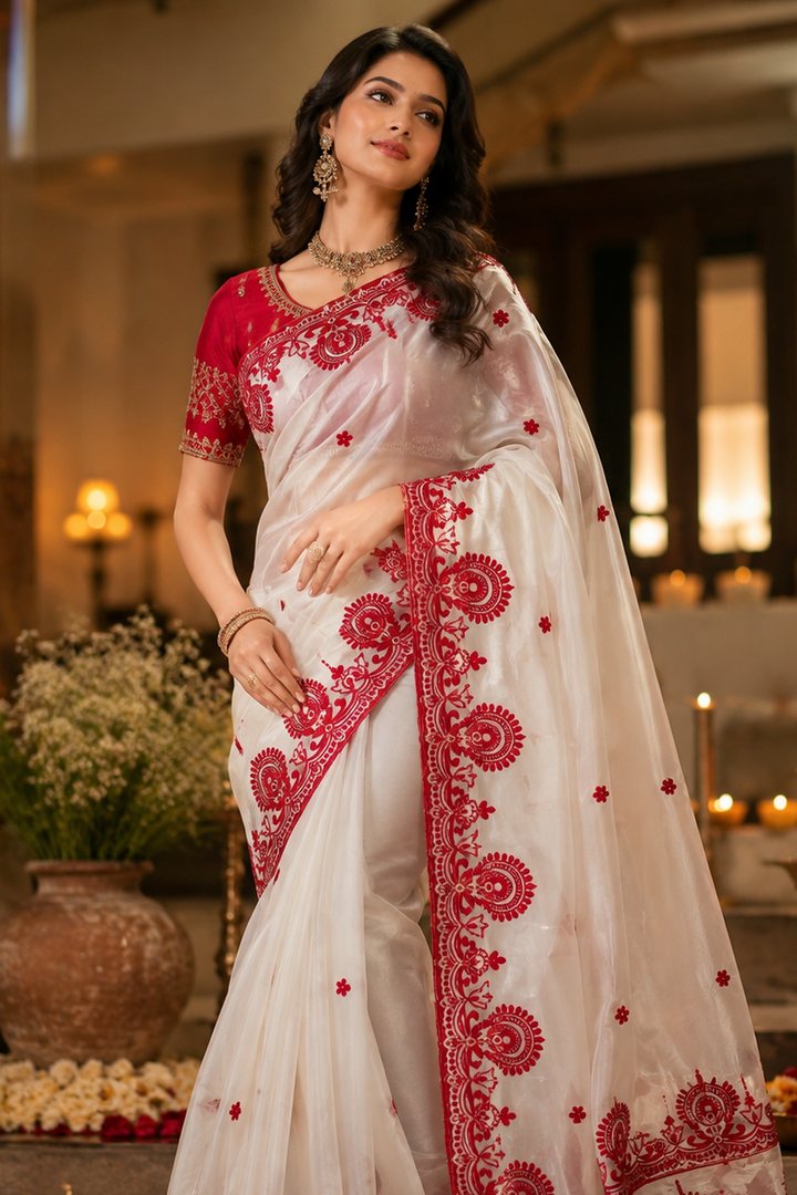 Rangoli Rani Embroidered Silk Saree