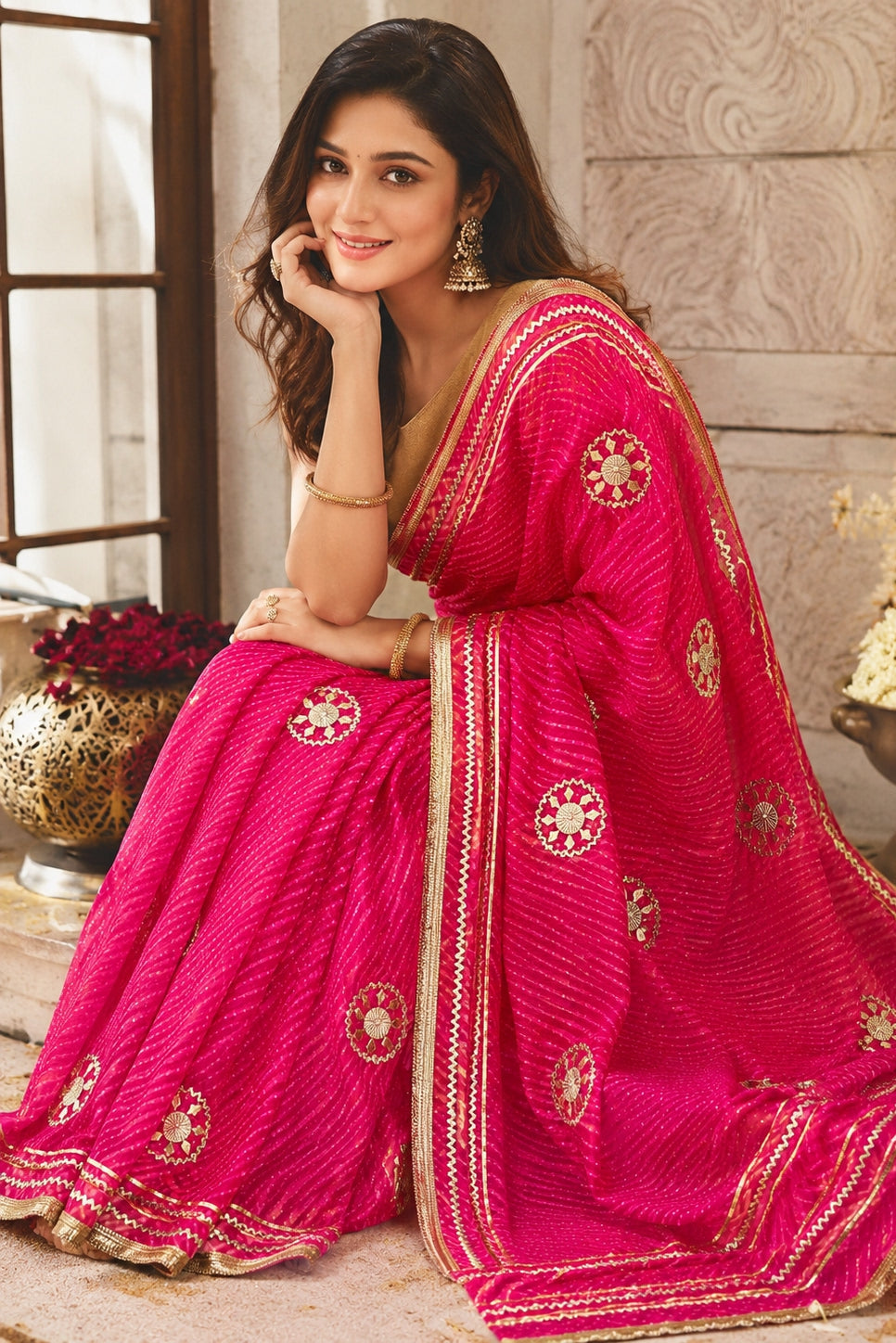 Mon Amaar Gulnaar Kaccha Gota Patti Saree