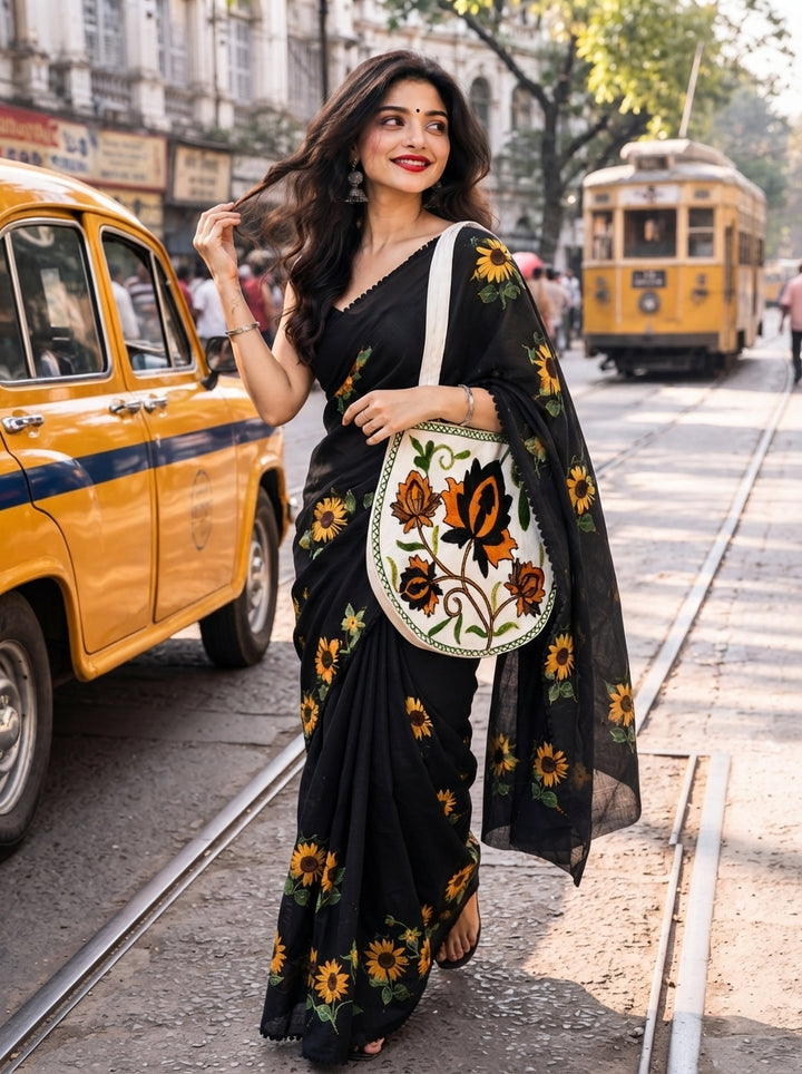 The Floral Tapestry - Embroidered Tote Bag