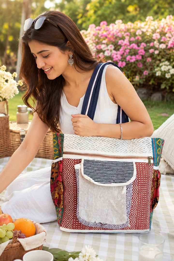 Carry Them Beautifully - Patchwork Oversized Tote Bag