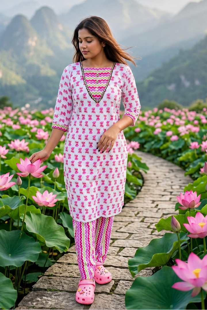ROSSY Pink Kurti Set